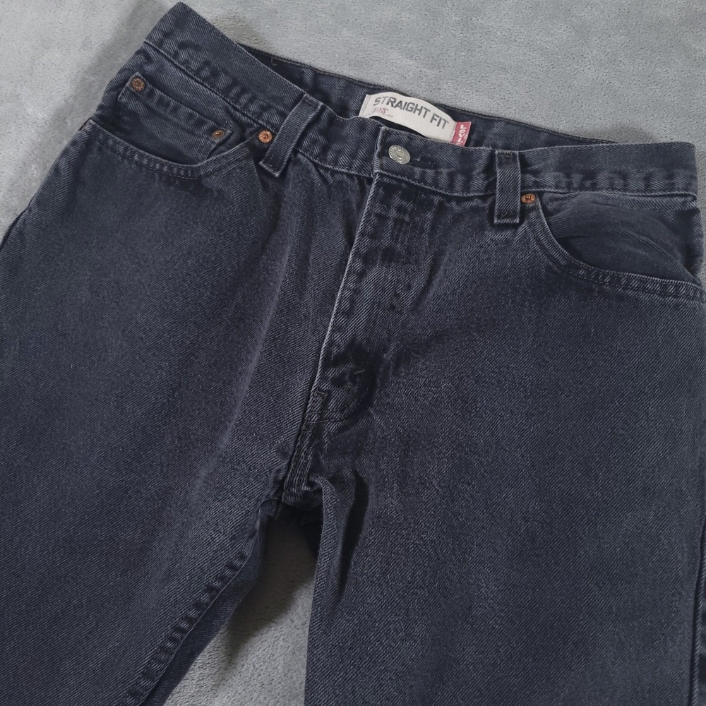 Levis 505 Jeans Mens 34x32 (Fits 32x32) Black Denim Straight Fit Classic‎ Y2K